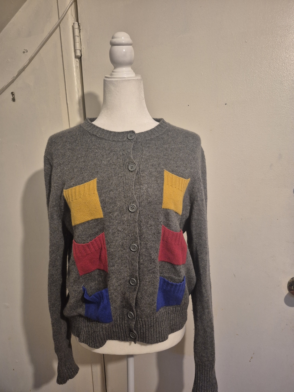 Vintage United Colors of Benetton Women's Color Block Cardigan